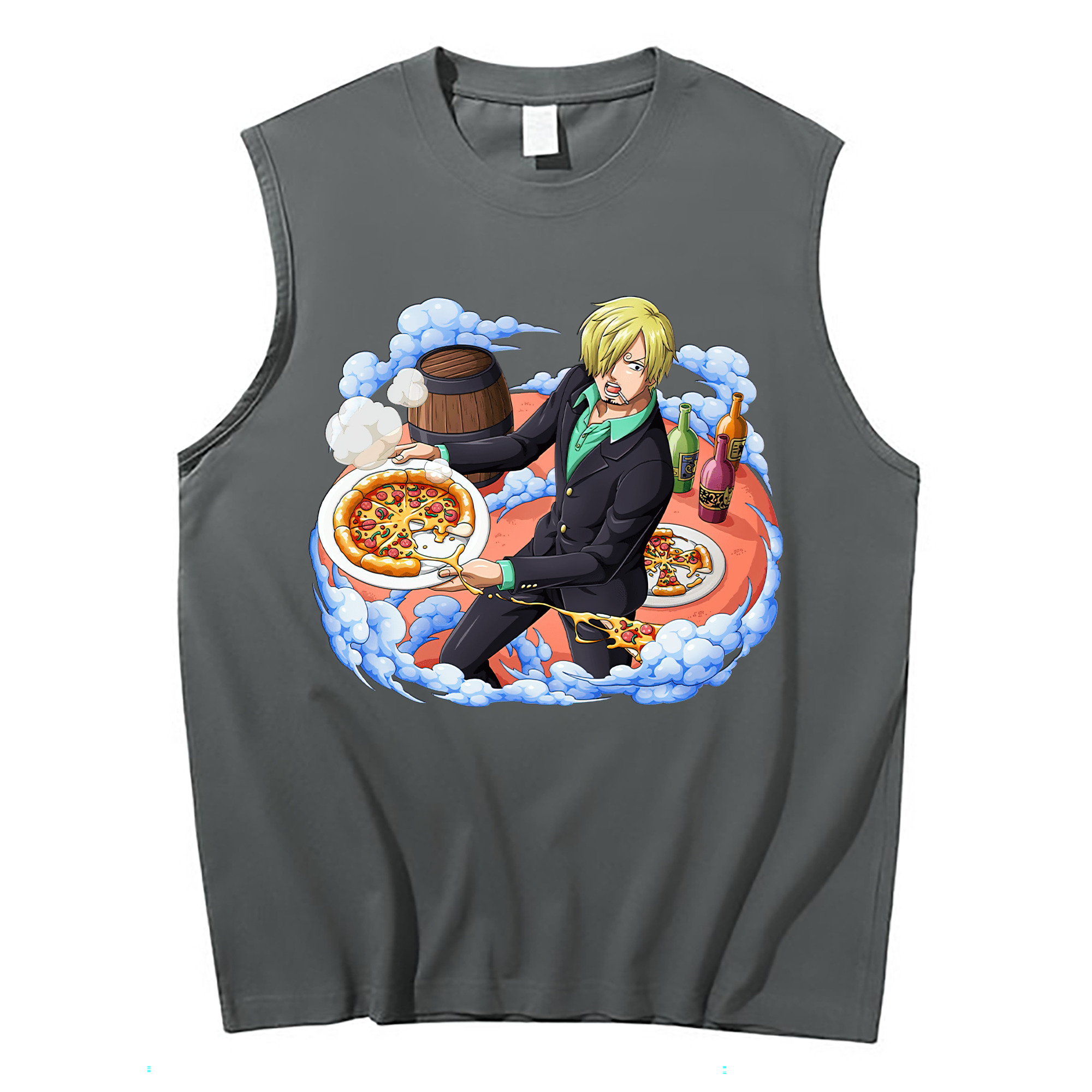 （画像用） ワンピース サンジ ONE PIECE Sanji コットン100％タンクトップ（フロントプリント）